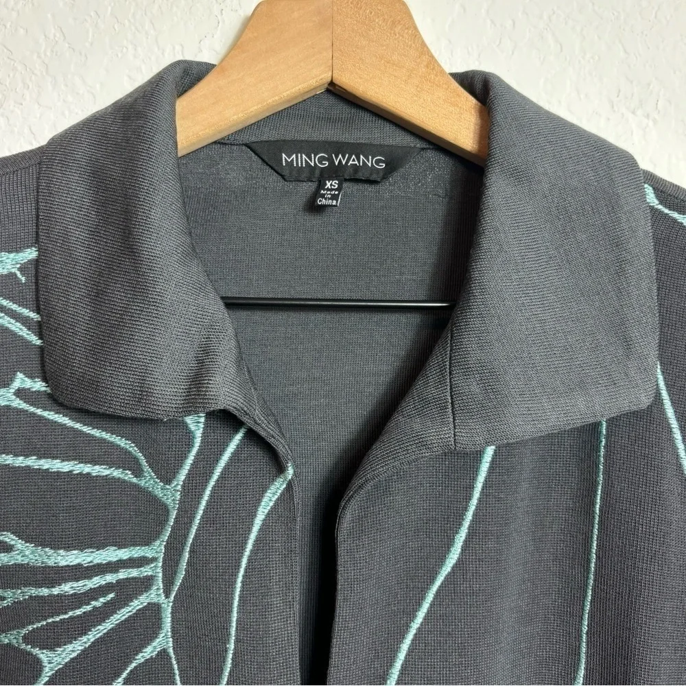 Ming Wang Grey Blue Women Blazer Size XS Brand New Granite Dawn Brand New - Picture 5 of 6